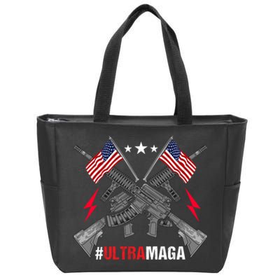 Ultra MAGA Funny Conservative Anti Biden Pro Trump Zip Tote Bag