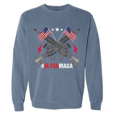 Ultra MAGA Funny Conservative Anti Biden Pro Trump Garment-Dyed Sweatshirt