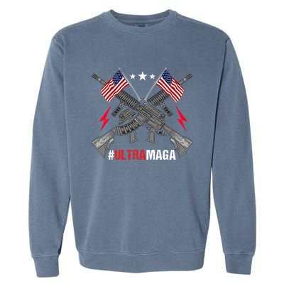 Ultra MAGA Funny Conservative Anti Biden Pro Trump Garment-Dyed Sweatshirt