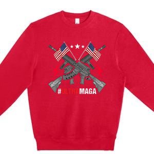 Ultra MAGA Funny Conservative Anti Biden Pro Trump Premium Crewneck Sweatshirt