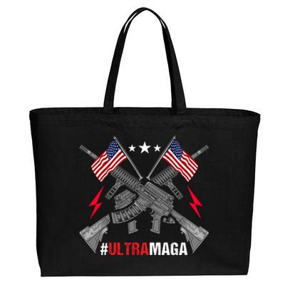 Ultra MAGA Funny Conservative Anti Biden Pro Trump Cotton Canvas Jumbo Tote