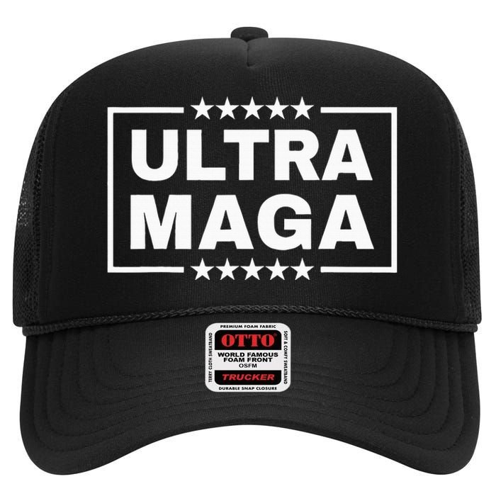 Ultra Maga Funny Anti Joe Biden Proud Ultra Mega High Crown Mesh Back Trucker Hat