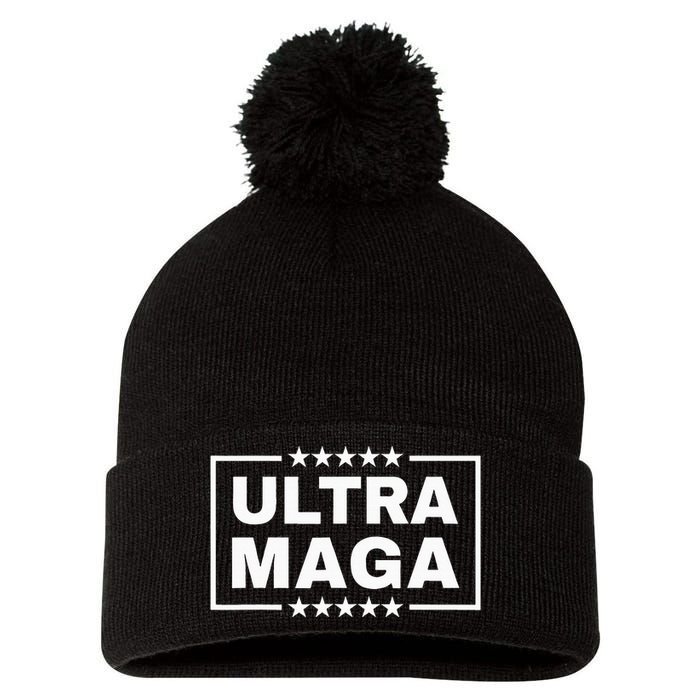 Ultra Maga Funny Anti Joe Biden Proud Ultra Mega Pom Pom 12in Knit Beanie