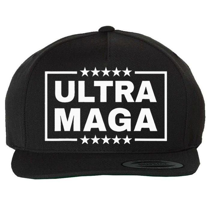 Ultra Maga Funny Anti Joe Biden Proud Ultra Mega Wool Snapback Cap