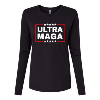 Ultra MAGA Funny Conservative Anti Biden Pro Trump Gift Womens Cotton Relaxed Long Sleeve T-Shirt