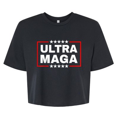 Ultra MAGA Funny Conservative Anti Biden Pro Trump Gift Bella+Canvas Jersey Crop Tee