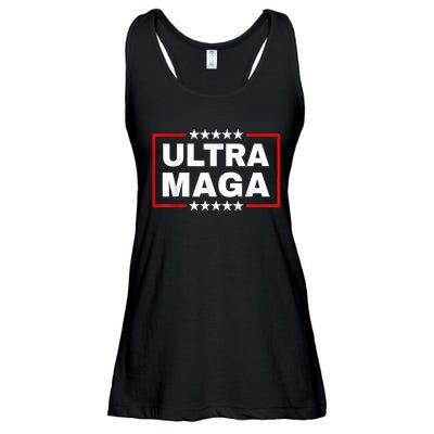 Ultra MAGA Funny Conservative Anti Biden Pro Trump Gift Ladies Essential Flowy Tank