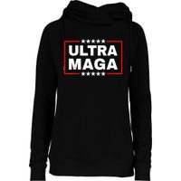 Ultra MAGA Funny Conservative Anti Biden Pro Trump Gift Womens Funnel Neck Pullover Hood