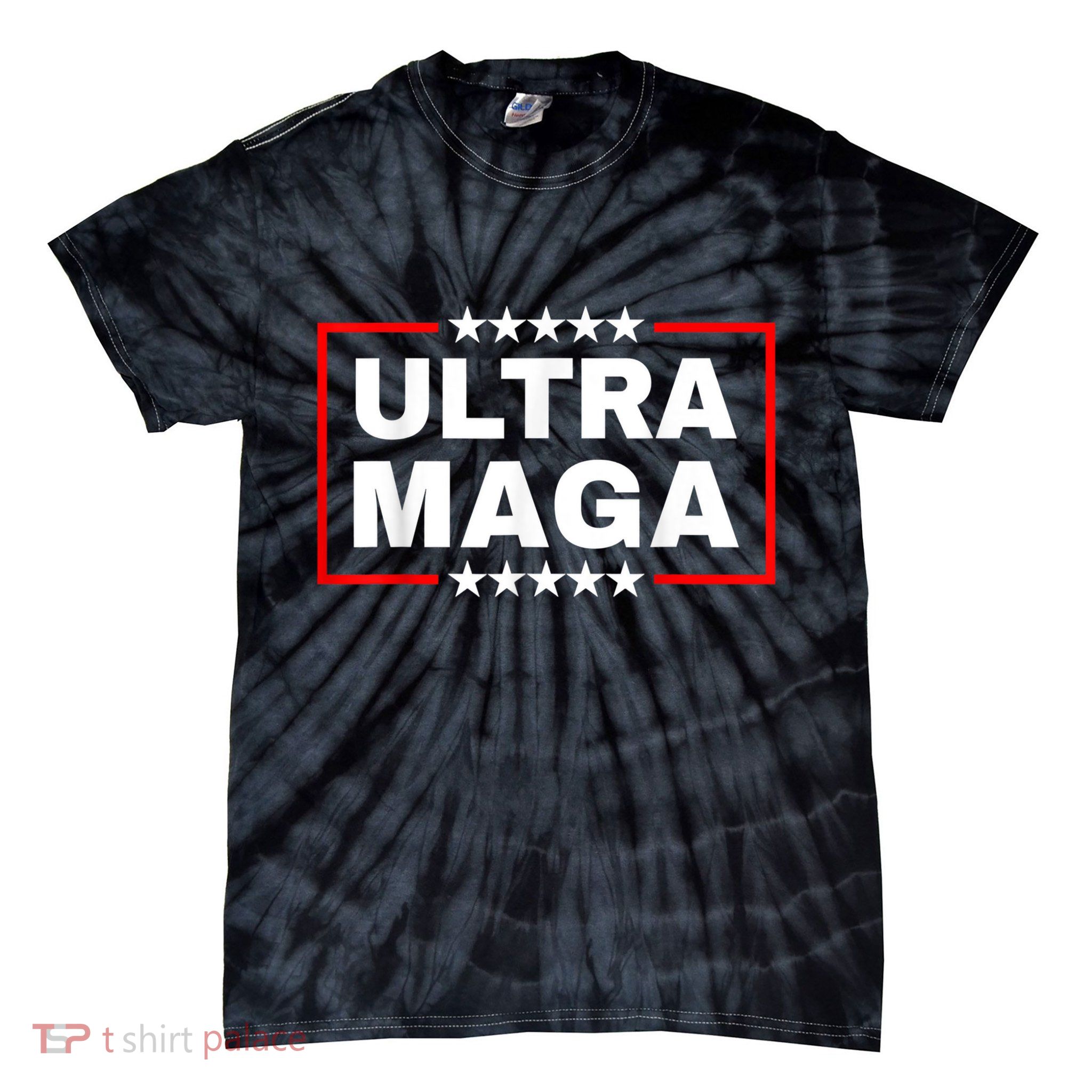Ultra MAGA Funny Conservative Anti Biden Pro Trump Gift Tie-Dye T-Shirt