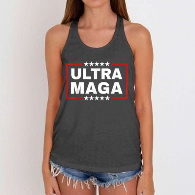 Ultra MAGA Funny Conservative Anti Biden Pro Trump Gift Women's Knotted Racerback Tank