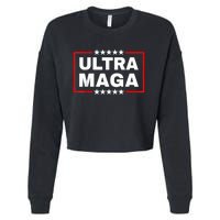 Ultra MAGA Funny Conservative Anti Biden Pro Trump Gift Cropped Pullover Crew