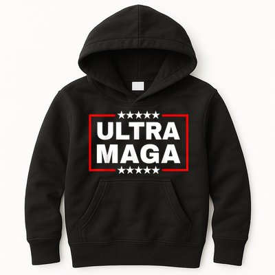 Ultra MAGA Funny Conservative Anti Biden Pro Trump Gift Kids Hoodie