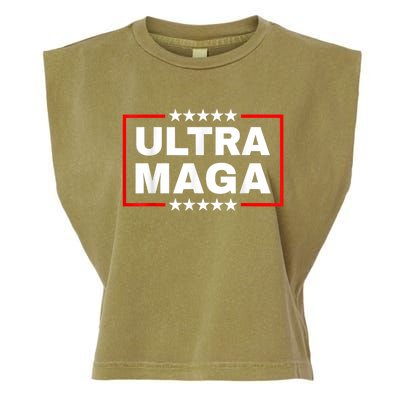 Ultra MAGA Funny Conservative Anti Biden Pro Trump Gift Garment-Dyed Women's Muscle Tee