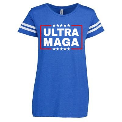 Ultra MAGA Funny Conservative Anti Biden Pro Trump Gift Enza Ladies Jersey Football T-Shirt