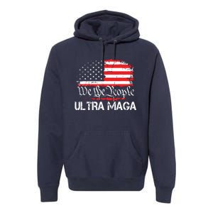 Ultra Maga Funny Anti Biden Us Flag Pro Trump Trendy Premium Hoodie