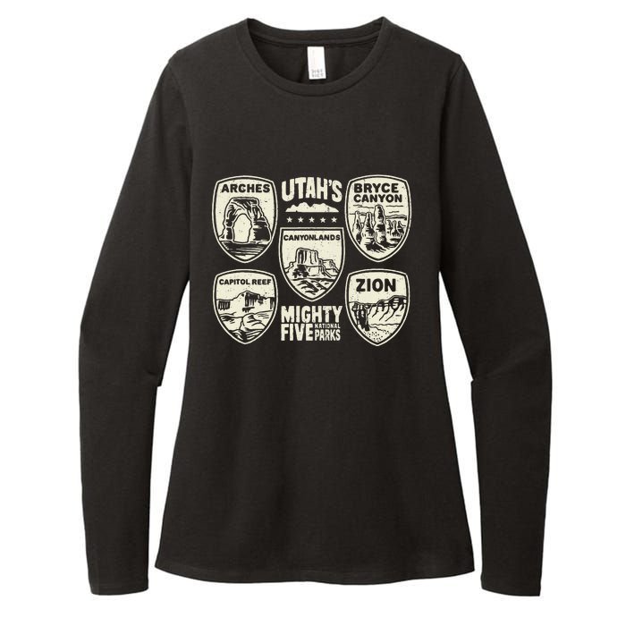 UtahS Mighty Five National Parks Adventure Hiking Womens CVC Long Sleeve Shirt