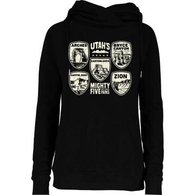 UtahS Mighty Five National Parks Adventure Hiking Womens Funnel Neck Pullover Hood