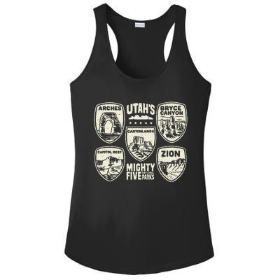 UtahS Mighty Five National Parks Adventure Hiking Ladies PosiCharge Competitor Racerback Tank