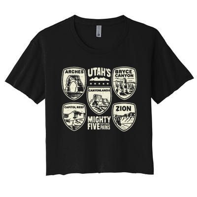 UtahS Mighty Five National Parks Adventure Hiking Women's Crop Top Tee