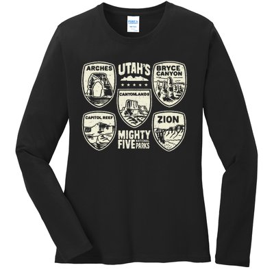 UtahS Mighty Five National Parks Adventure Hiking Ladies Long Sleeve Shirt