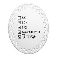 Ultra Marathon Finisher Running Ceramic Oval Ornament