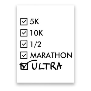 Ultra Marathon Finisher Running Poster