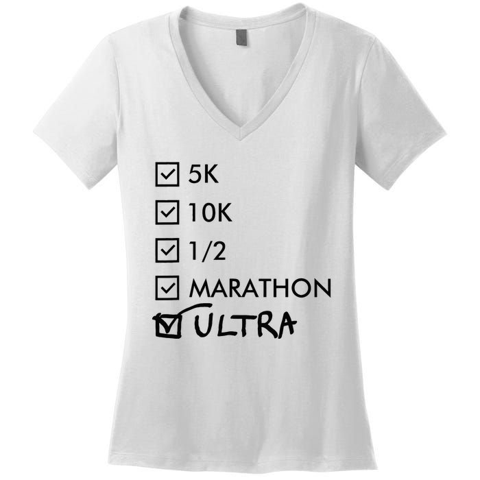 Ultra Marathon Finisher Running Women's V-Neck T-Shirt