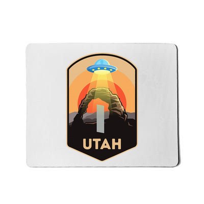 Utah Monolith Funny Utah National Park Spaceship Beam Mousepad