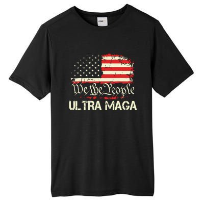 Ultra Maga Funny Anti Biden Us Flag Pro Trump Trendy Tall Fusion ChromaSoft Performance T-Shirt