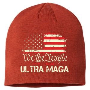 Ultra Maga Funny Anti Biden Us Flag Pro Trump Trendy Sustainable Beanie