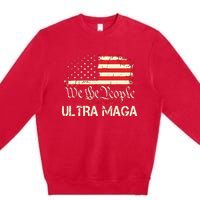 Ultra Maga Funny Anti Biden Us Flag Pro Trump Trendy Premium Crewneck Sweatshirt