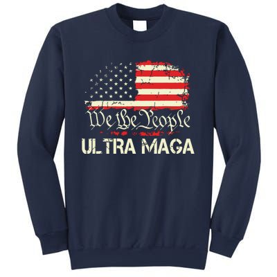 Ultra Maga Funny Anti Biden Us Flag Pro Trump Trendy Sweatshirt