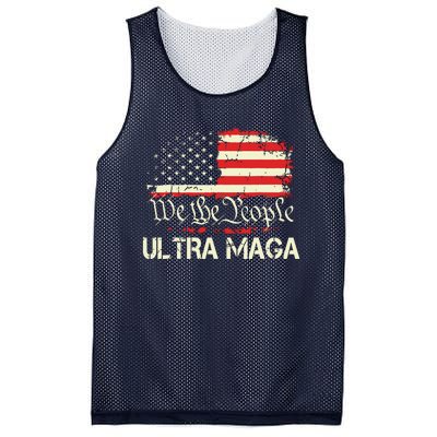 Ultra Maga Funny Anti Biden Us Flag Pro Trump Trendy Mesh Reversible Basketball Jersey Tank