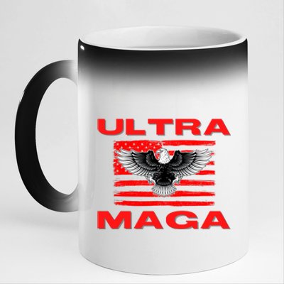 Ultra MAGA Conservative US Flag 11oz Black Color Changing Mug