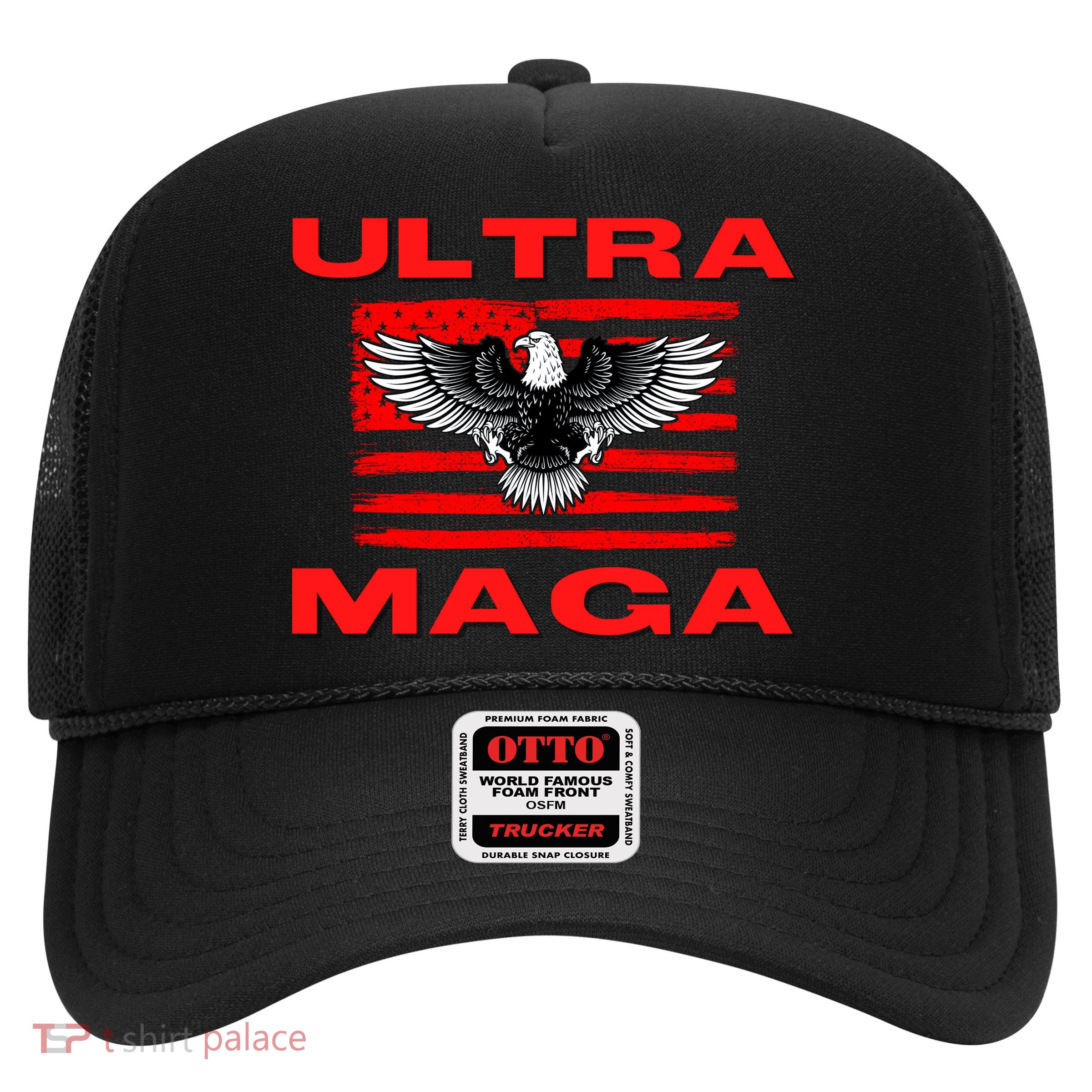 Ultra MAGA Conservative US Flag Trucker Hat