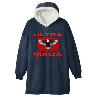 Ultra MAGA Conservative US Flag Hooded Wearable Blanket