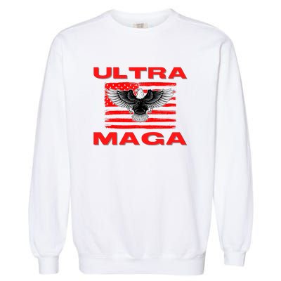 Ultra MAGA Conservative US Flag Garment-Dyed Sweatshirt