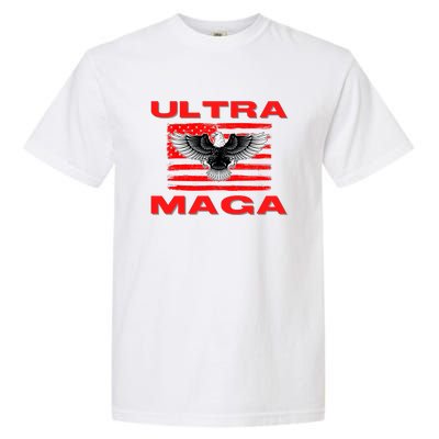 Ultra MAGA Conservative US Flag Garment-Dyed Heavyweight T-Shirt