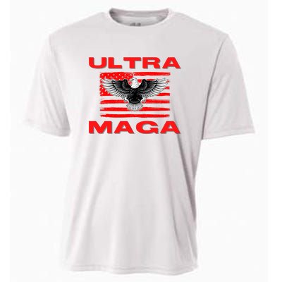 Ultra MAGA Conservative US Flag Cooling Performance Crew T-Shirt