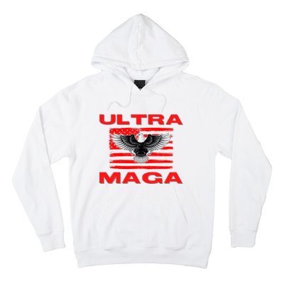 Ultra MAGA Conservative US Flag Hoodie