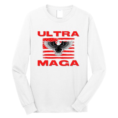 Ultra MAGA Conservative US Flag Long Sleeve Shirt