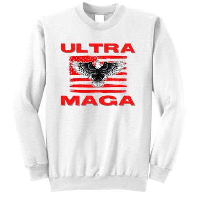 Ultra MAGA Conservative US Flag Sweatshirt