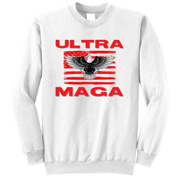 Ultra MAGA Conservative US Flag Sweatshirt