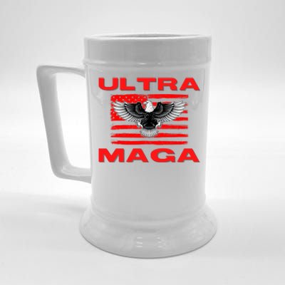 Ultra MAGA Conservative US Flag Beer Stein