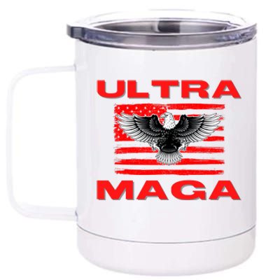 Ultra MAGA Conservative US Flag 12 oz Stainless Steel Tumbler Cup