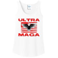 Ultra MAGA Conservative US Flag Ladies Essential Tank