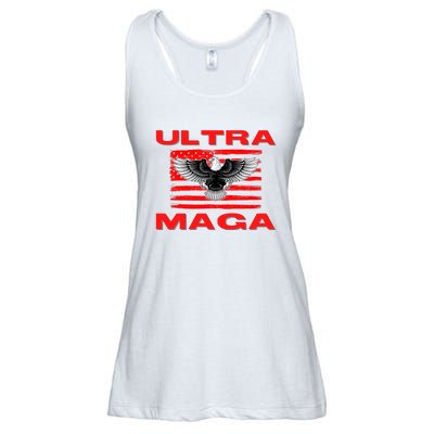 Ultra MAGA Conservative US Flag Ladies Essential Flowy Tank