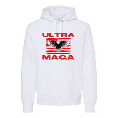 Ultra MAGA Conservative US Flag Premium Hoodie