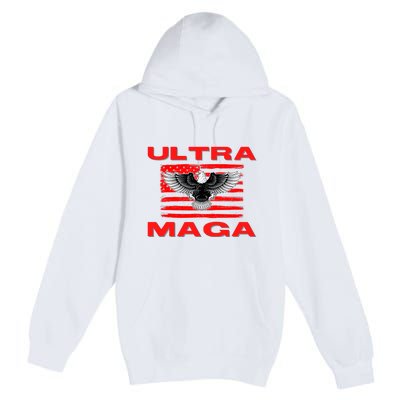 Ultra MAGA Conservative US Flag Premium Pullover Hoodie