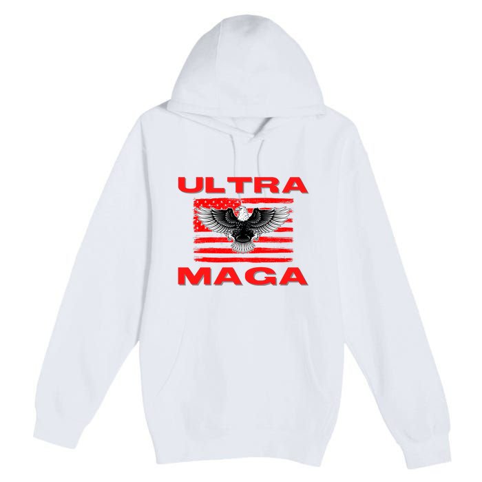 Ultra MAGA Conservative US Flag Premium Pullover Hoodie